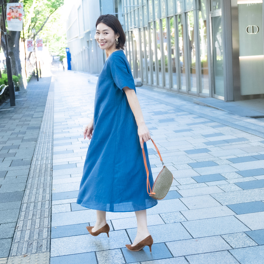 Shoulder pochette, boat-shaped | Rikyu brown
