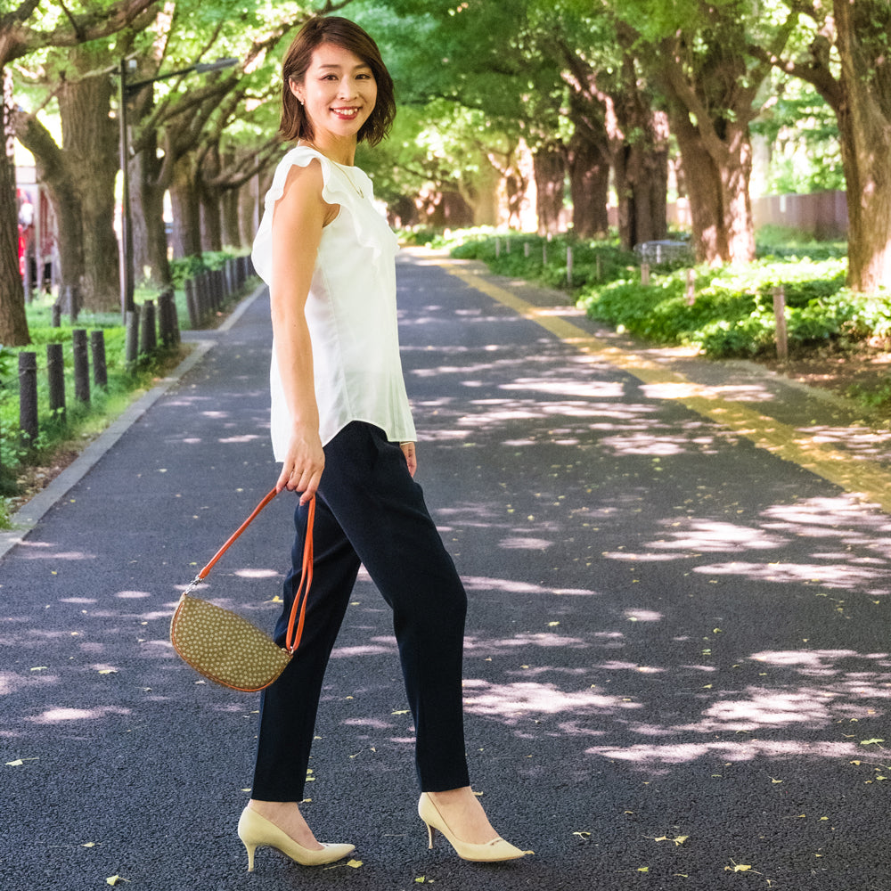 Shoulder pochette, boat-shaped | Rikyu brown